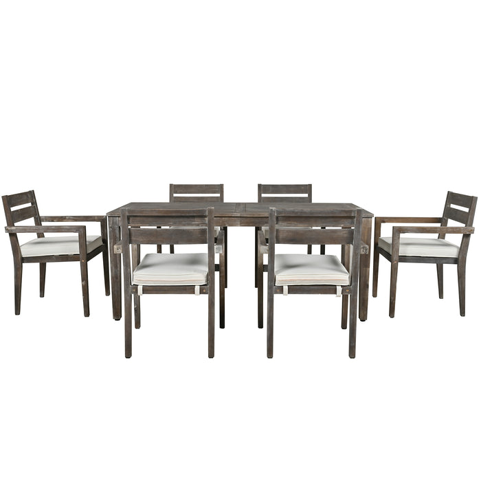 U_Style Acacia Wood Outdoor Dining Table And Chairs Suitable For Patio, Balcony Or Backyard - DTYStore