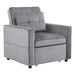 Convertible Sleeper Sofa Chair Bed with Pillow & Pocket, 3-in-1 Sofa Bed Sleeper Chair in Modern Velvet Fabric for Living Room, Bedroom, Study, Apartment, Gray - DTYStore
