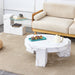 A modern, fashionable, and durable marble textured MDF coffee table with a side table. Match with multiple scenes. Suitable for living room and bedroom.