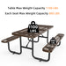 72' Expanded Metal Rectangular Picnic Table, Brown - DTYStore