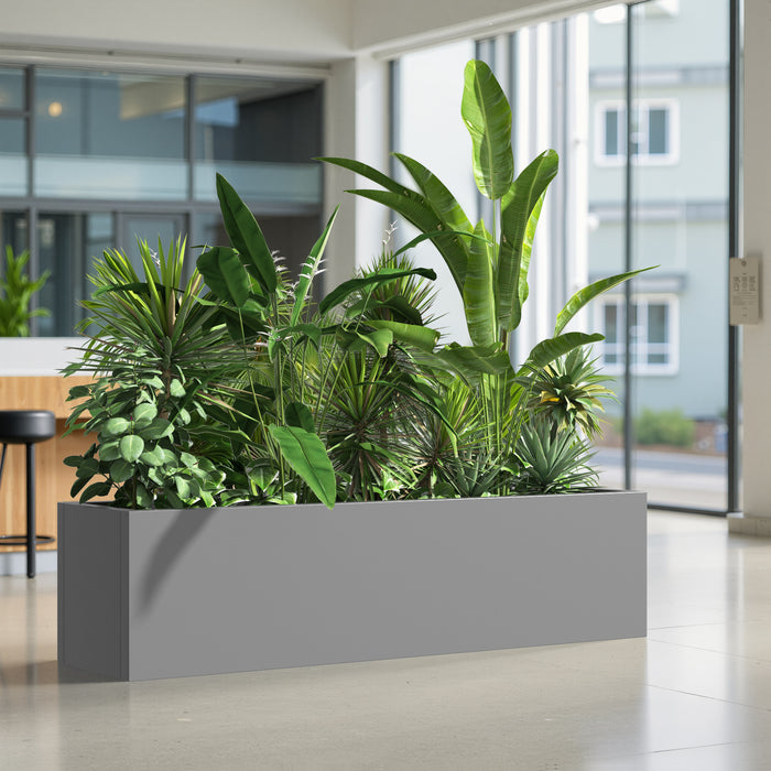 36*10*10 inch Large Metal Rectangular Planter with Drainage Holes for Indoor/Outdoor Use, Perfect for Tall Plants, Flowers, or Shrubs in High-Traffic Areas - DTYStore