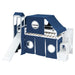 Twin Size Loft Bed with Tent and Tower - Blue - DTYStore