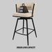 26' Bar Chair Linen Woven Bar Stool Set of 2,Black legs Barstools No Adjustable Kitchen Island Chairs,360 Swivel Bar Stools Upholstered Bar Chair Counter Stool Arm Chairs with Back Footrest (White) - DTYStore
