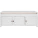 Storage Bench with 3 Shutter-shaped Doors, Removable Cushion and Hidden Storage Space