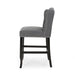 Vienna Contemporary Fabric Tufted Wingback 27 Inch Counter Stools, Set of 2, Charcoal and Dark Brown - DTYStore