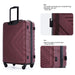 3 Piece Luggage Sets ABS Lightweight Suitcase with Two Hooks, Spinner Wheels, TSA Lock