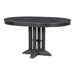 TREXM Farmhouse Dining Table Extendable Round Table for Kitchen, Dining Room(Black)