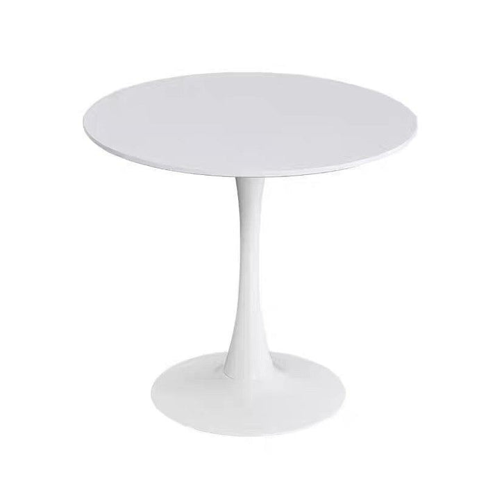 White Round Table, Modern Dining Table, MDF Top and Steel B0ase Tulip Round Kitchen Table, Mid Century Coffee Table for Living Room 24 Inch. - DTYStore