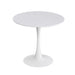 White Round Table, Modern Dining Table, MDF Top and Steel B0ase Tulip Round Kitchen Table, Mid Century Coffee Table for Living Room 24 Inch. - DTYStore