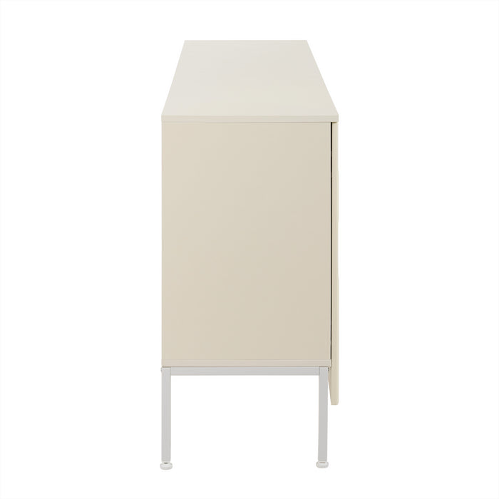 U_Style Elegant Sideboard Featuring Curved Bottom Doors with Arched Groove Design in a Stylish Four-Door Layout,Suitable for Living Rooms,Entrance and Study - DTYStore