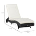 Outsunny Wicker Chaise Lounge Pool Chair, Outdoor PE Rattan Cushioned Patio Sun Lounger w/ 5-Level Adjustable Backrest & Wheels for Easy Movement, Cream White - DTYStore