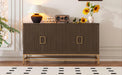 Retro Style Sideboard with Adjustable Shelves, Rectangular Metal Handles and Legs for Kitchen, Living Room, and Dining Room