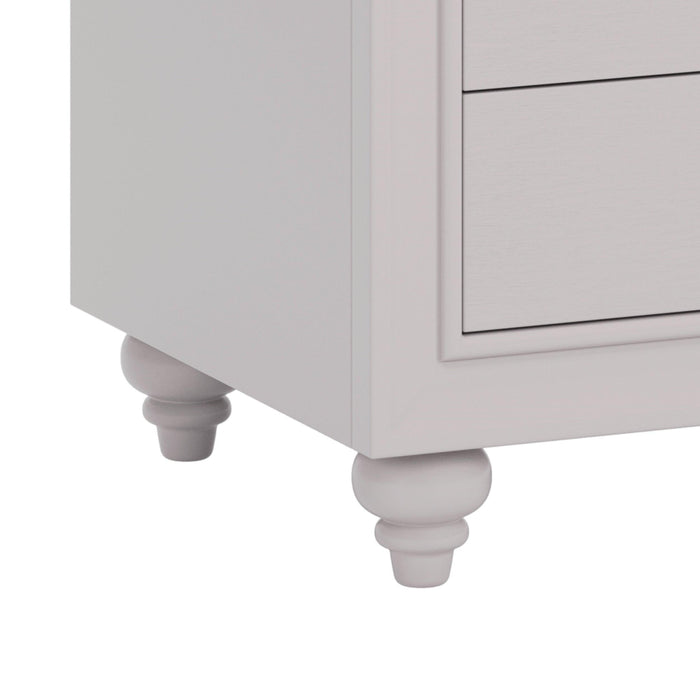 Modern Style Nightstand with 3 Drawers, Bed Side Table, End Table for Bedroom Living Room, Cream Grey