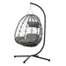 Egg Chair with Stand Indoor Outdoor Swing Chair Patio Wicker Hanging Egg Chair Hanging Basket Chair with Stand for Bedroom Living Room Balcony - DTYStore