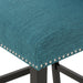 Vienna Contemporary Fabric Tufted Wingback 31 Inch Counter Stools, Set of 2, Teal and Dark Brown - DTYStore