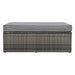 2-Piece Outdoor Rattan Daybed, Outdoor Bed with 5 Positions, Outdoor Loveseat Patio Sofa with Bench Lounge Roof Set and Cushions for Poolside, Backyard and Garden (Grey Wicker + Grey Fabric) - DTYStore