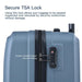 3 Piece Luggage Sets ABS Lightweight Suitcase with Two Hooks, Spinner Wheels, TSA Lock