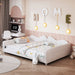 Full size Upholstered Daybed, Sherpa Fabric Sofabed with Cloud-Shaped Backrest, No Box-spring Needed, White - DTYStore