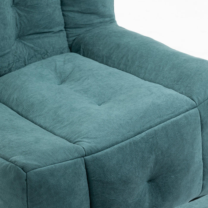 Fluffy bean bag chair, comfortable bean bag for adults and children, super soft lazy sofa chair with memory foam and ottoman, indoor modern focus bean bag chair for living room, bedroom, apartment - DTYStore