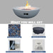 42 Inch Outdoor Concrete Propane gas Fire Pit bowl in Antique white color