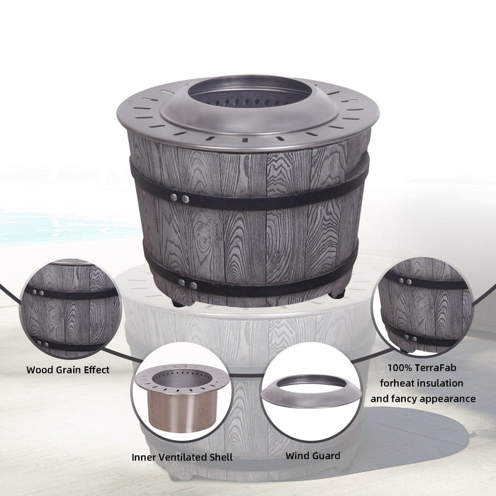 Smokeless Firepit With Wood Pellet/Twig/Wood As The Fuel, Wood Look - DTYStore