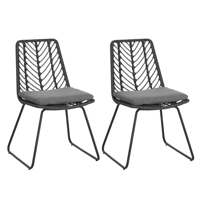 DEJA CHAIR,2PCS with 2 Cushions,Gray - DTYStore