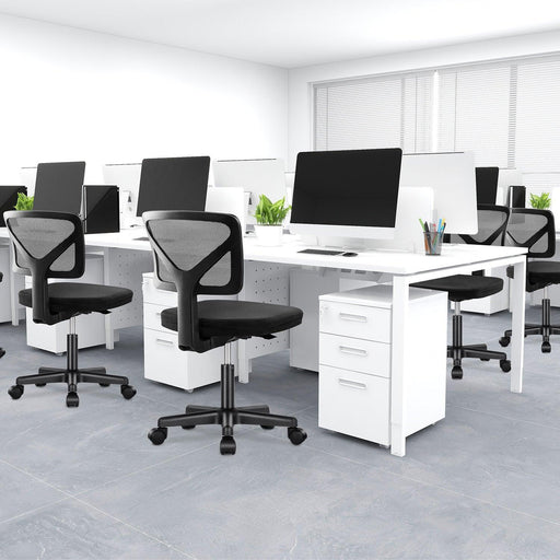 Armless Desk Chair Small Home Office Chair with Lumbar Support - DTYStore