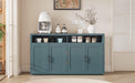 4-door Classic Sideboard with Open Storage and Adjustable Shelves for Kitchens, Living Rooms