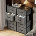 Dresser for Bedroom with 8 Drawers Tall Dresser & Chest of Drawers Fabric Dresser with Wood Top and Sturdy Steel Frame - DTYStore