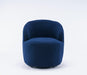 Teddy Fabric Swivel Accent Armchair Barrel Chair With Black Powder Coating Metal Ring,Dark Blue