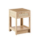 15.75" Rattan End table with drawer, Modern nightstand, side table for living room, bedroom,natural - DTYStore