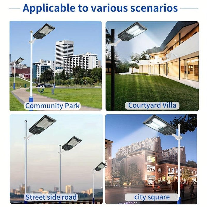 Solar Street Lights Outdoor, Parking Lot Lights with 66PCS LED Beads , IP65 Waterproof Solar Flood Lights, Dusk to Dawn Solar Lights for Garden, Street Side Road,Courtyard Villa,City Square - DTYStore
