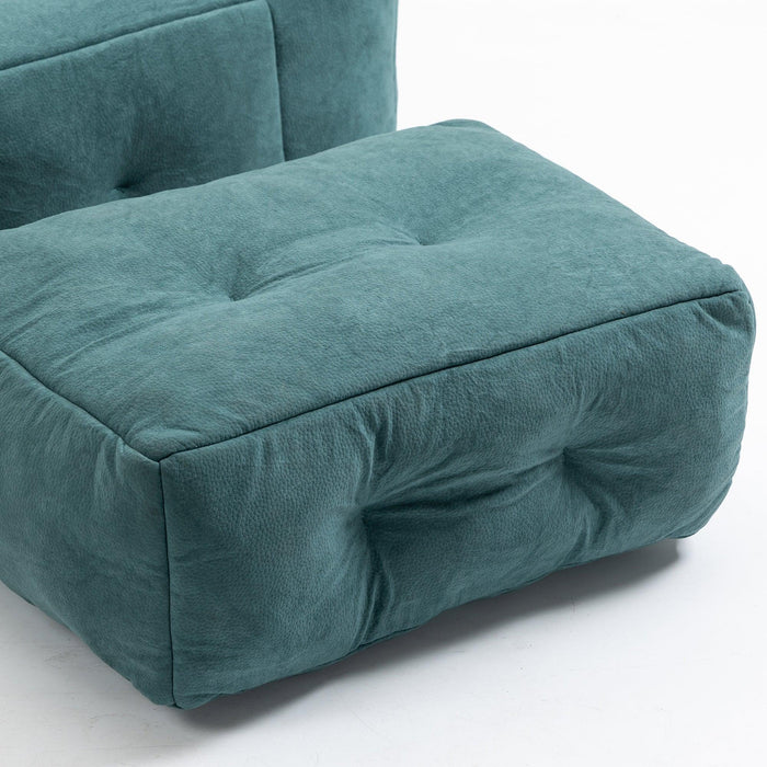 Fluffy bean bag chair, comfortable bean bag for adults and children, super soft lazy sofa chair with memory foam and ottoman, indoor modern focus bean bag chair for living room, bedroom, apartment - DTYStore