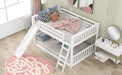 Full over Full Bunk Bed with Convertible Slide and Ladder, White(Old SKU: GX000708AAK) - DTYStore
