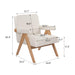 wooden leg leisure chair with handrails, cushions.uitable for living room, bedroom, study and other occasions, set of 1 - DTYStore