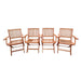 Foldable Patio Dining Set, 4 Folding Chairs, Indoor and outdoor universal, Teak - DTYStore