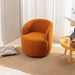 Teddy Fabric Swivel Accent Armchair Barrel Chair With Black Powder Coating Metal Ring,Caramel