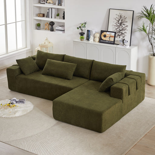 Modern Chenille Upholstered Sectional Sofa Couch Set,Modular 108" L Shaped Sectional Living Room Sofa Set With 6 Pillows,Free Combination Sofa Couch for Living Room,Bedroom(Right Chaise) - DTYStore