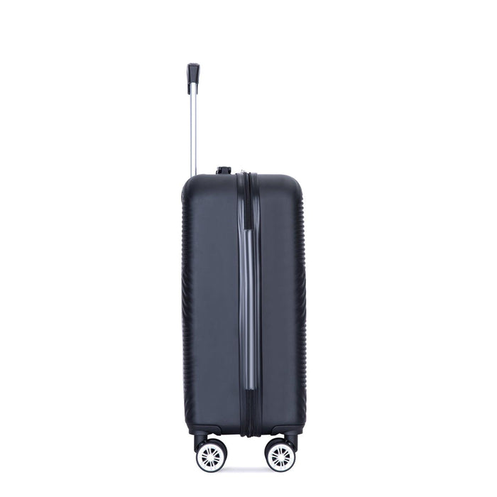 2Piece Luggage Sets ABS Lightweight Suitcase , Spinner Wheels, (20/14) BLACK