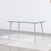 Modern Minimalist Rectangular Glass Dining Table for 4-6 with 0.31" Tempered Glass Tabletop and Silver plating Metal Legs, Writing Table Desk, for Kitchen Dining Living Room, 51" *31"* 30"