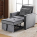 Convertible Sleeper Sofa Chair Bed with Pillow & Pocket, 3-in-1 Sofa Bed Sleeper Chair in Modern Velvet Fabric for Living Room, Bedroom, Study, Apartment, Gray - DTYStore