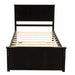 Platform Bed with Twin Size Trundle, Twin Size Frame, Espresso