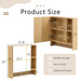 Bathroom Mirror Cabinet Wall Mounted,Medicine Cabinet,Over The Toilet Storage Cabinet with Shelves and Towel Rack - DTYStore