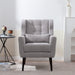 Modern Accent Chair,Chenille Arm Chairs for Living Room,Upholstered Mordern Armchair,Comfy Soft Padded Lounge Chair in Small Space, Bedroom, w/Pillow, Solid Wood Leg (Gray)