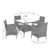 5-Pieces PE Rattan Wicker and Metal Patio Dining Set with Beige Cushions - DTYStore