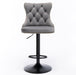 A&A Furniture,Swivel Velvet Barstools Adjusatble Seat Height from 25-33 Inch,17.7 inch base, Modern Upholstered Bar Stools with Backs Comfortable Tufted for Home Pub and Kitchen Island,Gray,Set of 2