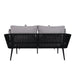 Outdoor Patio Daybed, Woven Nylon Rope Backrest with Washable Cushions, Set for 2 Person