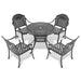 (Cushions In Random Colors)5-Piece Set Of Cast Aluminum Patio Furniture With Cushions - DTYStore