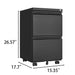 2 Drawer File Cabinet with Lock, Metal Under Desk Rolling Filing Cabinet fits Letter/Legal/A4 Size for Home Office, Mobile Filing Cabinet, Assemble Required, Black - DTYStore