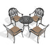 5-Piece Set Of Cast Aluminum Patio Furniture With Black Frame and Seat Cushions In Random Colors - DTYStore